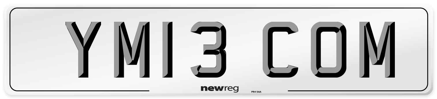 YM13 COM Number Plate from New Reg